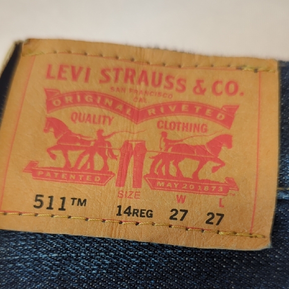 Levi's Boys  Indigo Straight Jeans - Picture 2 of 7
